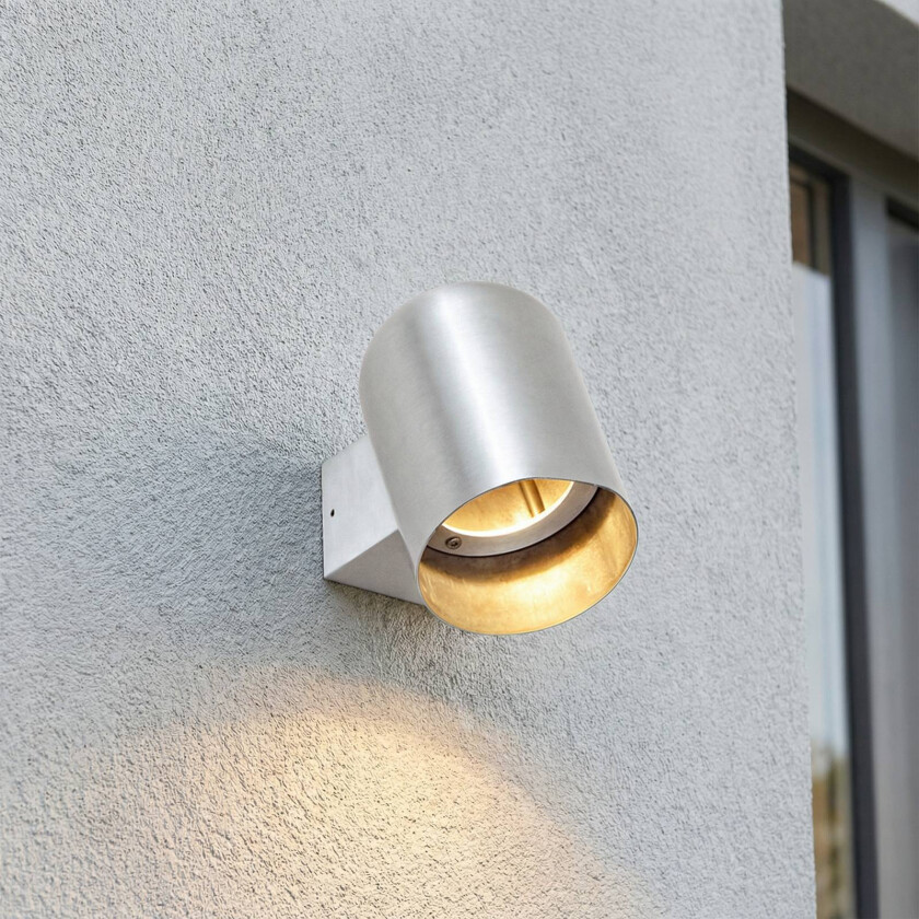 Lindby utendørs vegglampe Lupil, aluminium, metall, GU10, IP44