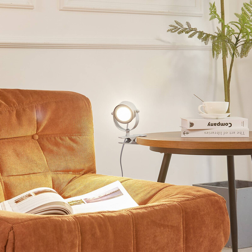 Lindby klemmelampe Jyla, matt hvit, GX53