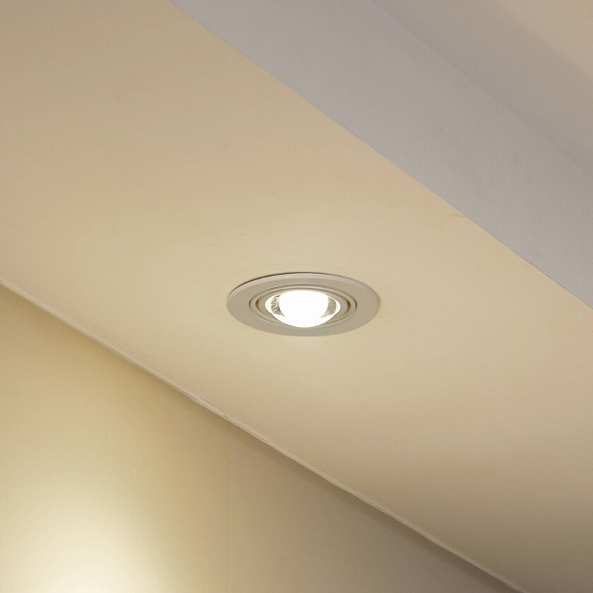 Lindby innfellingslampe Jyla, matt hvit, Ø 13 cm, GX53