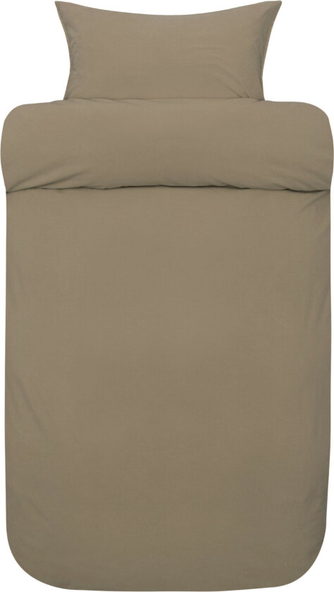 Økologisk sengetøy 140x220 cm - 100% steinvasket bomull - Frøya olivengrønn - Høie of Scandinavia sengetøy