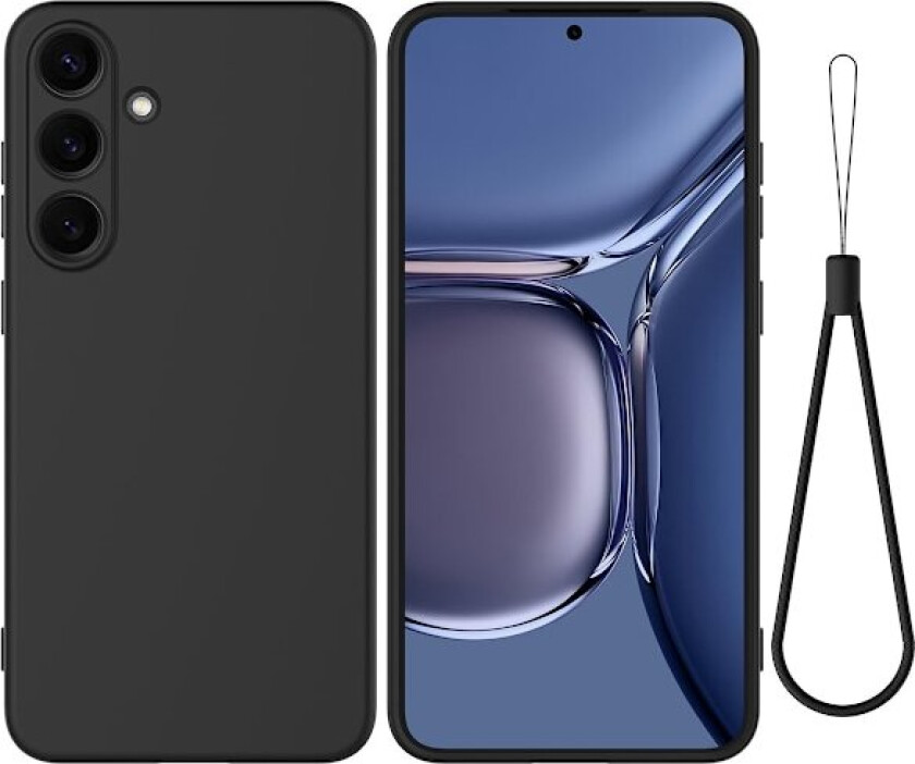 Matt flytende silikondeksel for Samsung Galaxy S25 FE - Svart