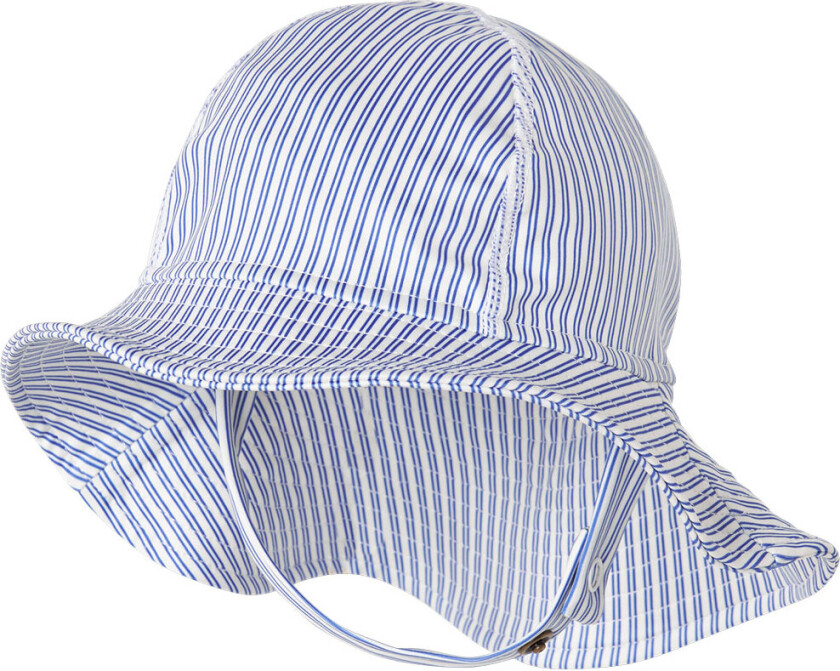 Badehatt - UV40+ - Alba Splash Lang - Bolich Blue Stripe - - 48-50 cm - Badehatt