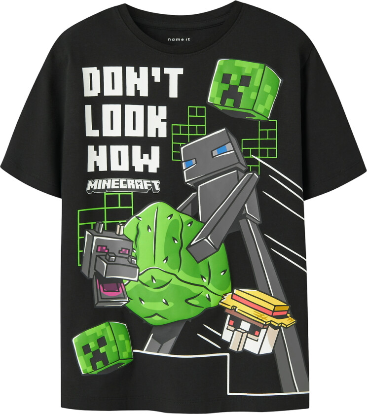 T-skjorte - NkmJuke - Minecraft - Black - - 7-8 år (122-128) - T-skjorte