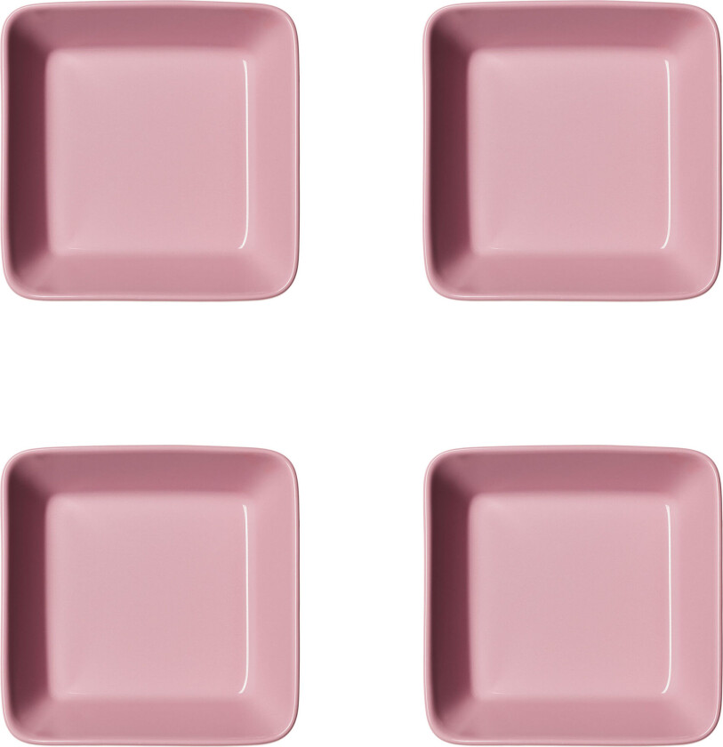 Teema små fat 12 x 12 cm 4-pakning, rosa