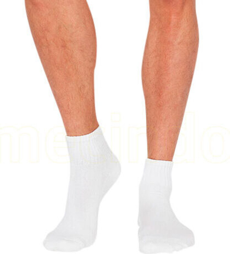 Bambus Sokker Menn Hvit Str. 39-45 Quarter Crew Sport - 1 Stk