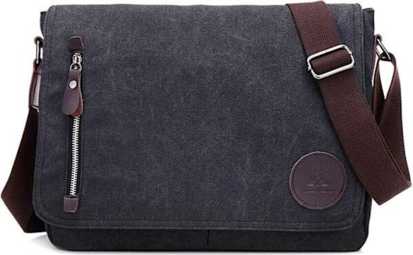 Vintage Canvas Messenger Bag, Lett Slitesterk Crossbody-veske for Menn Kvinner med Mange Lommer, Justerbar Skulderstropp Skulderveske for