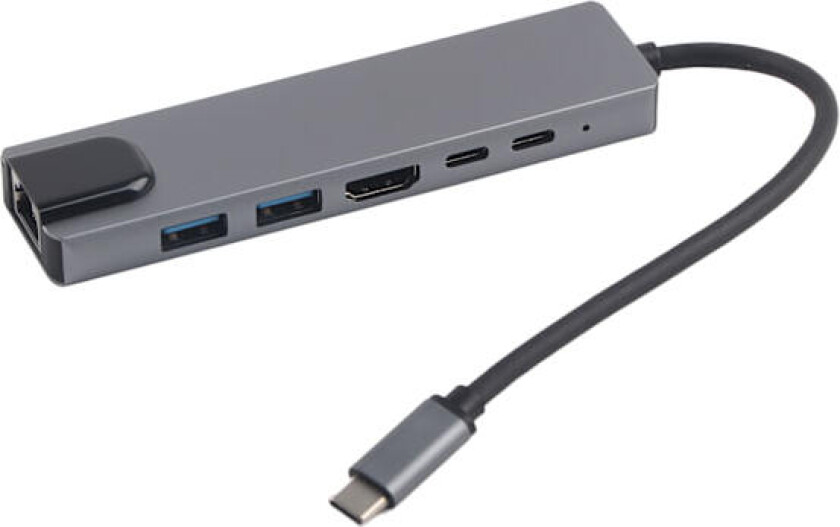 Type C Dockingstasjon for bærbar PC, USB C-adapter med 4K HDMI-utgang Multi-Port Hub, Ethernet-port Hurtiglading PD100W-støtte, SD TF-kortleser
