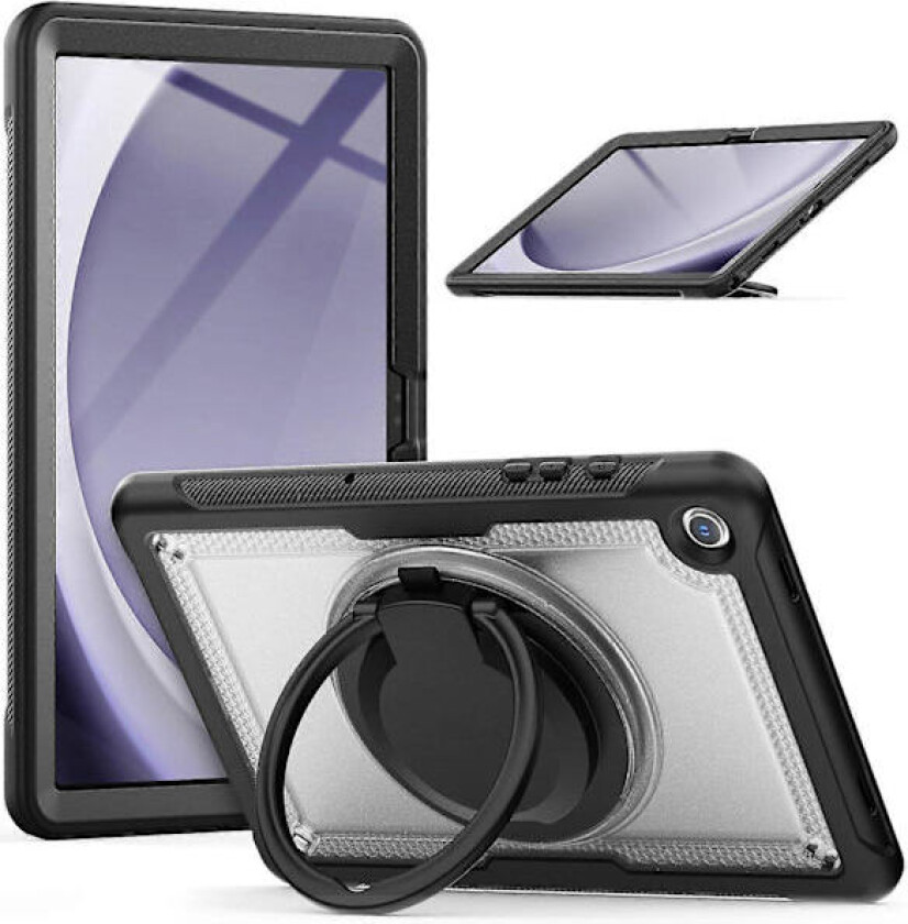 Etui med stativ, PC+nettbrettdeksel med stropp og pennholder for Samsung Galaxy Tab A9+ SM-X210/X216/X218