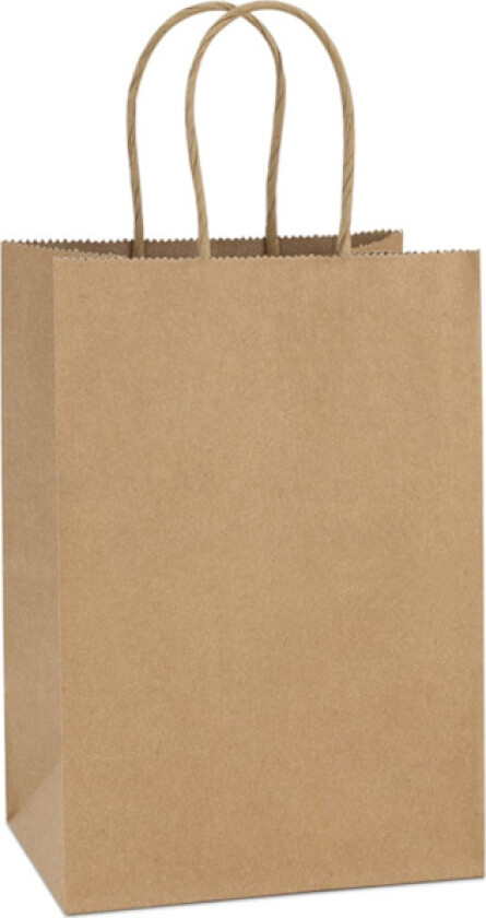 Gavepose med håndtak, miljøvennlig gavepose resirkulert papir bulk medium kraft shopping party retail merchandise favor bag, FSC-KOMPATIBEL solid gave