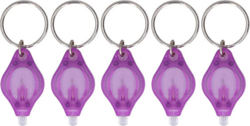 5 stk. UV Mini Nøkkelring 365nm 395nm Bølgelengde Bærbar LED Lilla Lys UV LED Nøkkelring Lommelykt