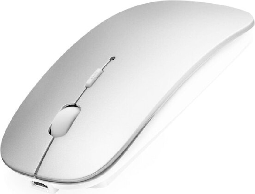 Oppladbar trådløs mus for bærbar PC Mac iPad, trådløs Bluetooth-mus med stille klikk og justerbar DPI, dobbelmodus bærbar ergonomisk mus