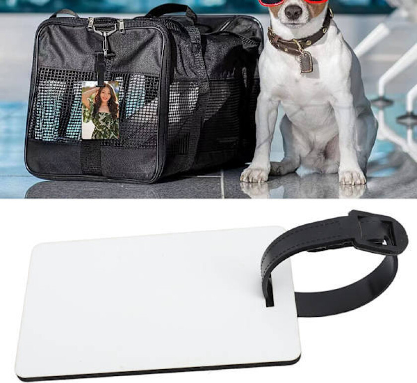 Bilde av 10 stk Sublimeringsbagasjetagger Hvite MDF Dobbeltsidig Utskriftbare Øye Fangende Blanke Bagasjetagger for DIY Reise Koffert Vesker A1