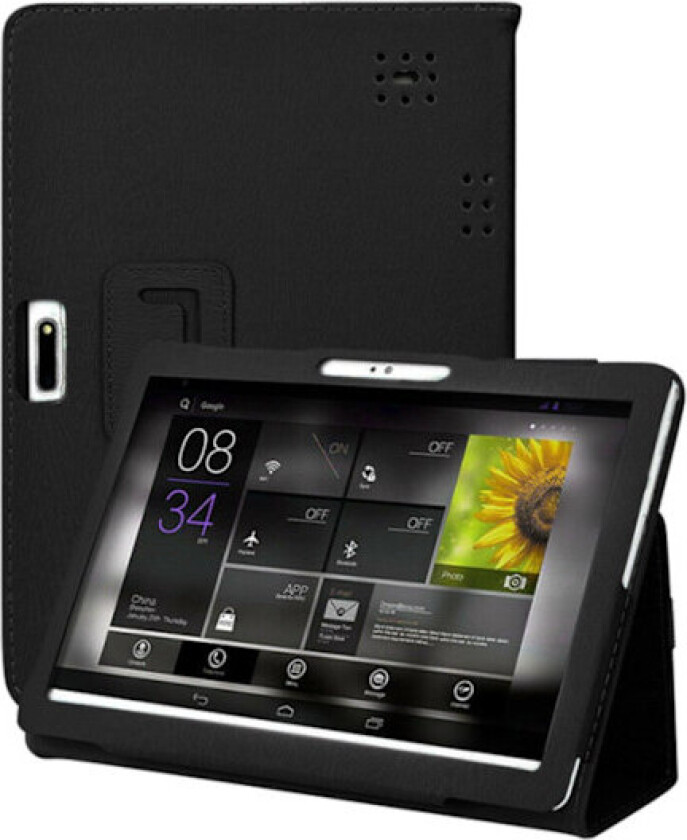 Universelt 10-tommers nettbrettdeksel, 10,1-tommers nettbrettdeksel, beskyttende folio PU-skinn multi-vinkel visningsstativdeksel for alle typer 9,6-10,5 tommer