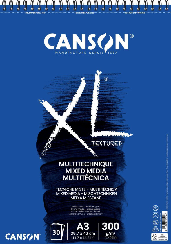 Ritblock Canson Vit A3 Papper 5 antal 30 Blad