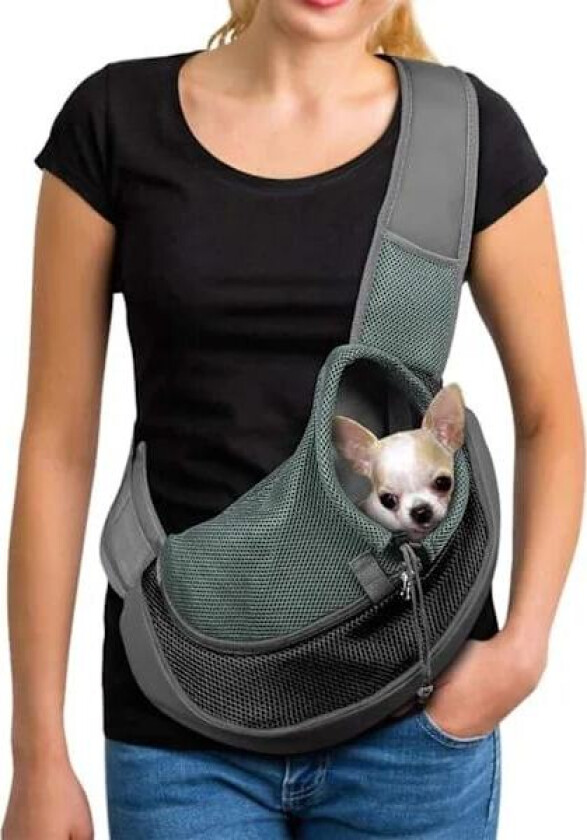 Kjæledyrveske, Hund, Katt, Valp, Skulderveske, Håndfri, Front Hundepose med Justerbar Skulderstropp, Kjæledyrreiseveske