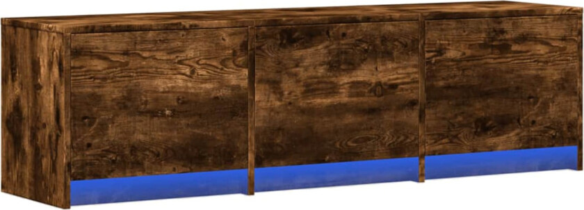 TV-skap med LED Røkt eik 140 x 34 x 40 cm Konstruert tre