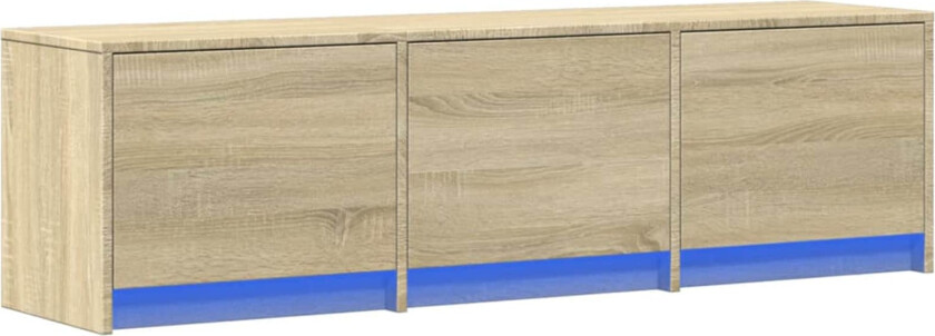 TV-skap med LED Sonoma 140 x 34 x 40 cm Konstruert tre