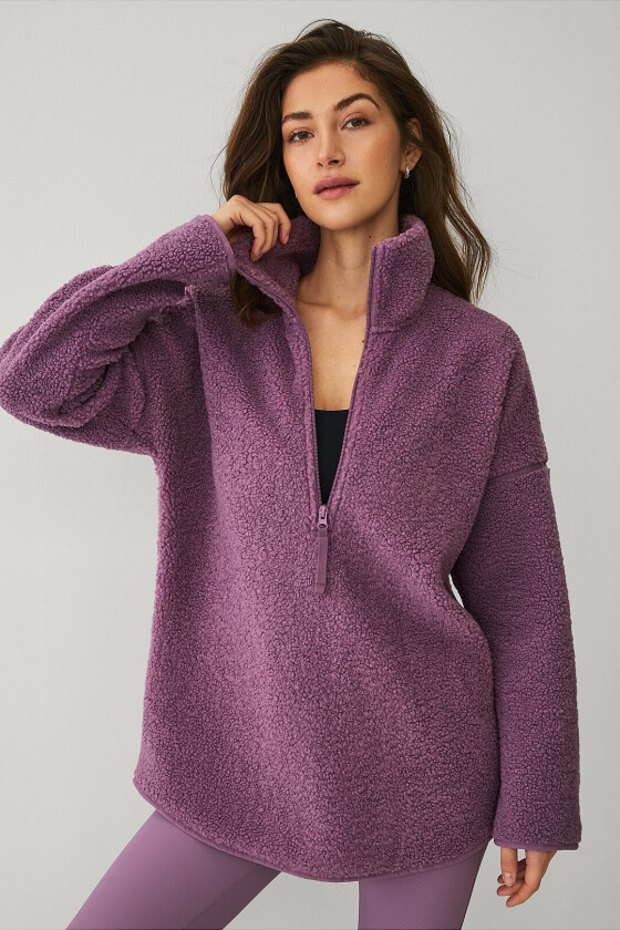 Pullover Half Zip Pile Core - Lilla