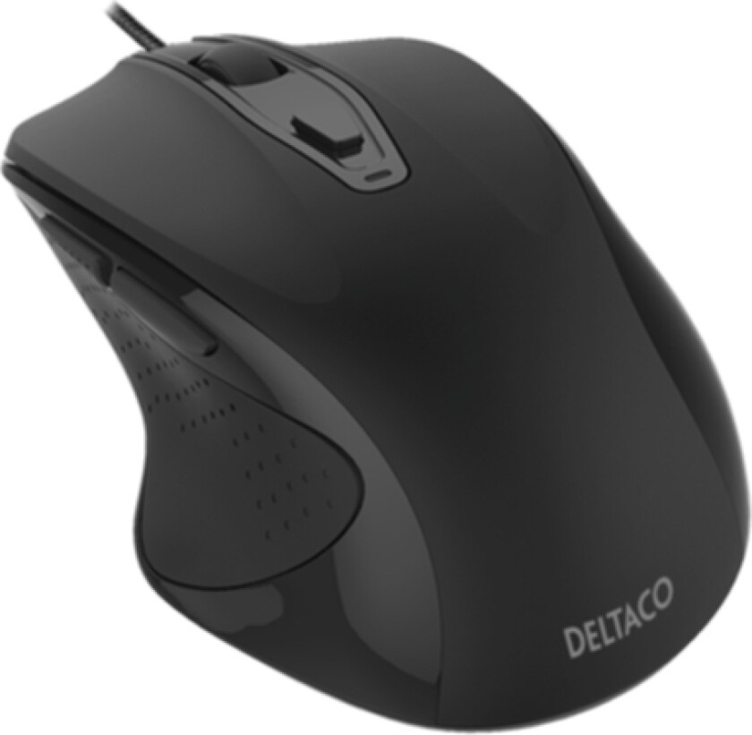 Deltaco optisk mus 6 knapper med skroll, USB