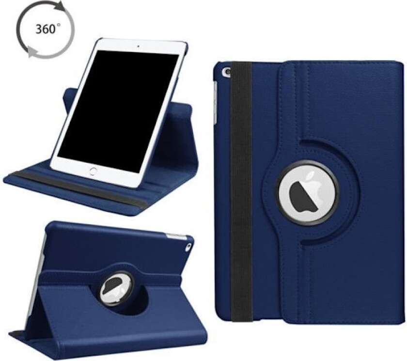 iPad 9.7 2017 Deksel, 360° Roterende Cover med Stativ, Støtsikkert Nettbrettdeksel for iPad 9.7 2017 (A1822 A1823) - Mørkeblå