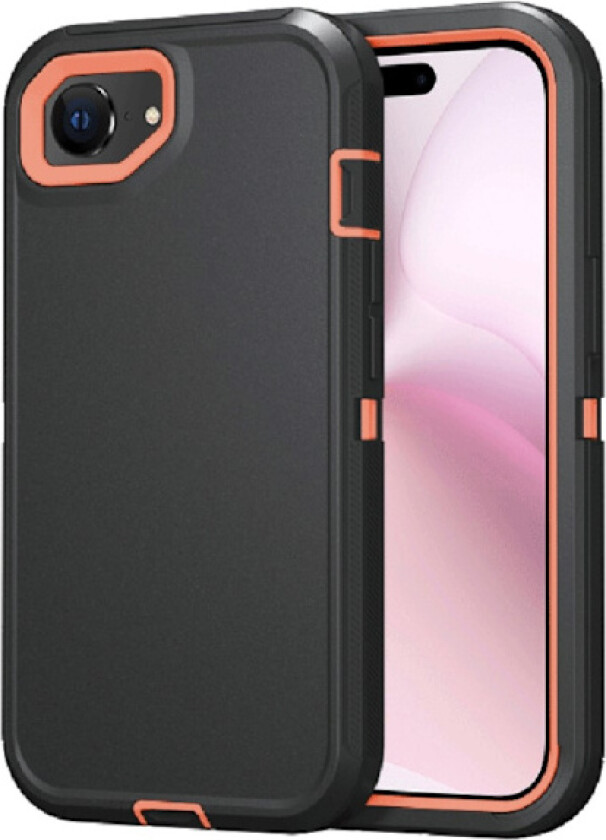 iPhone 16e Deksel Ekstremt Støtsikkert Hybrid Svart / Oransje_max