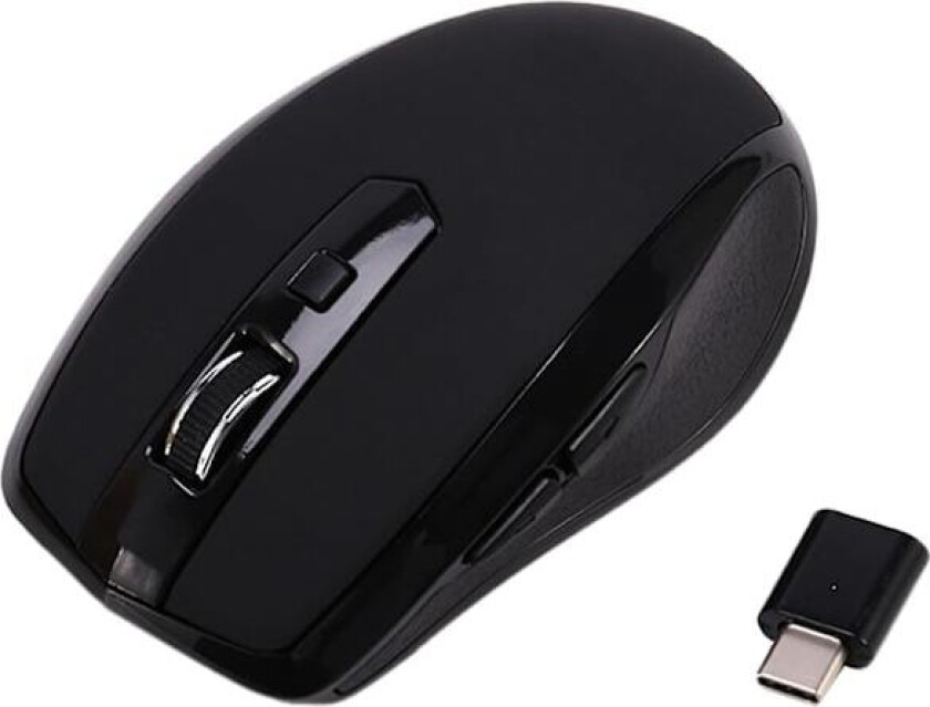 Trådløs mus med type-c 2,4 GHz, tilgjengelig med USB-C-mottaker, svart-dt