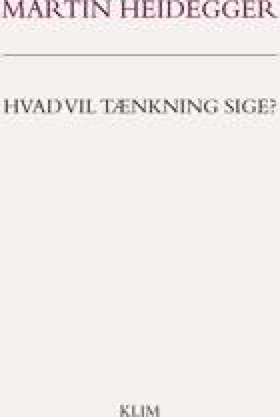 Hvad vil tænkning sige?