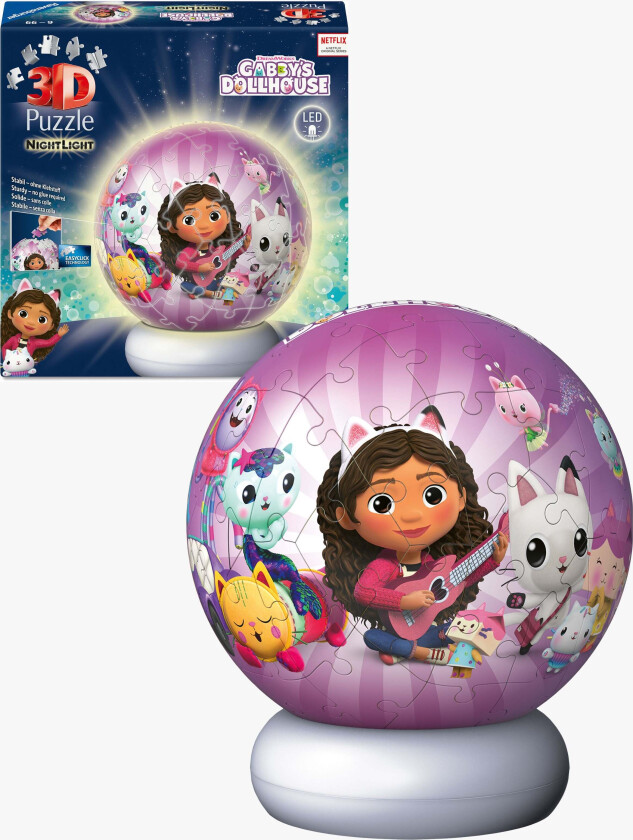Gabby's Dollhouse 3D-puslespill Nattlampe 72 Brikker - 3D puslespill - Plast