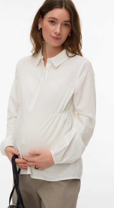 Mlzoey Lia L/S Wo Top - White - S