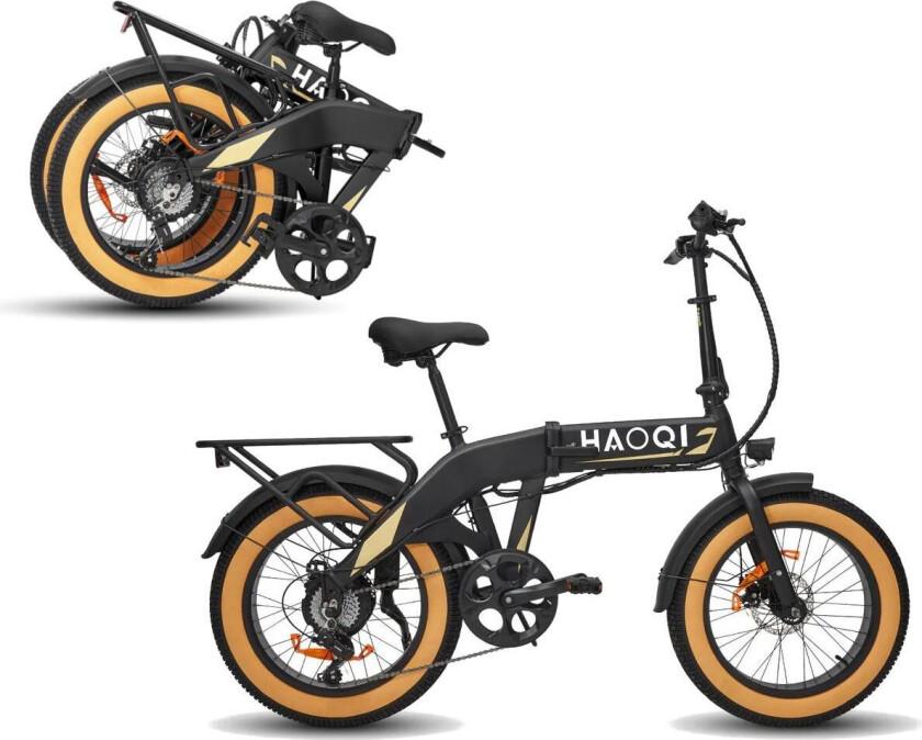 Squirrel sammenleggbar elsykkel - svart