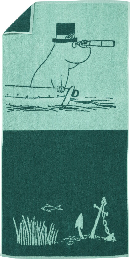Moomin Badehåndkle Mummipappa 70x140 Cm - Håndklær & Badelaken Bomull Grønn - 1082558