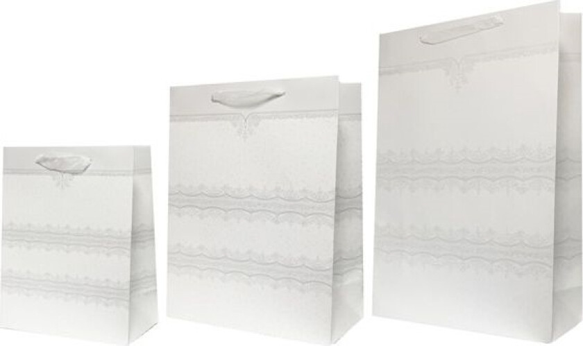 gavepose lux A5 glitter hvit (ROZE9958)