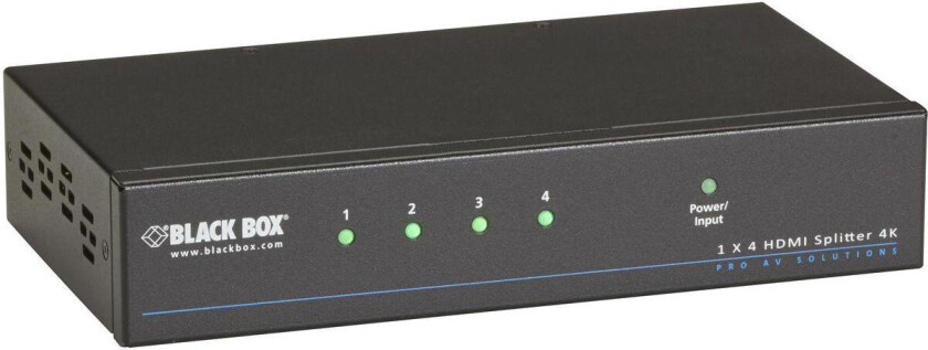 4K HDMI Splitter 1 x 4 - video/lyd-splitter - 4 porter - rackmonterbar - TAA-samsvar