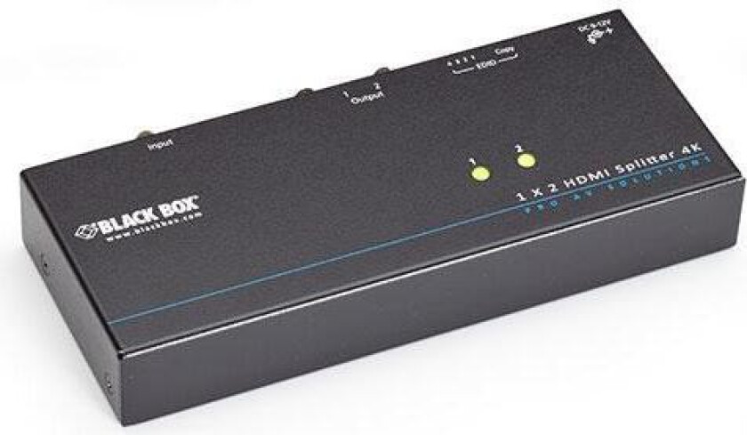 4K HDMI Splitter 1 x 2 - video/lyd-splitter - 2 porter - rackmonterbar - TAA-samsvar