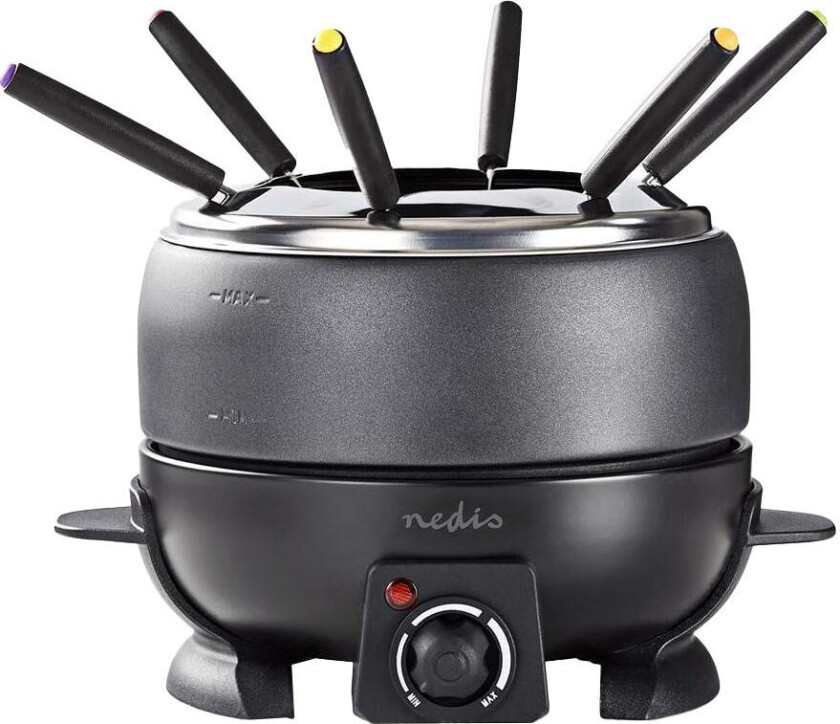 Nedis fondue Set   6 Personer   2.3 l   Justerbar temperaturkontroll   800 W   Kjølige berøringshåndtak   Anti skli bunn   Overopphetings vern