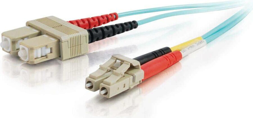 LC-SC 10Gb 50/125 OM3 Duplex Multimode PVC Fiber Optic Cable (LSZH) - nettverkskabel - 2 m - akvamarin