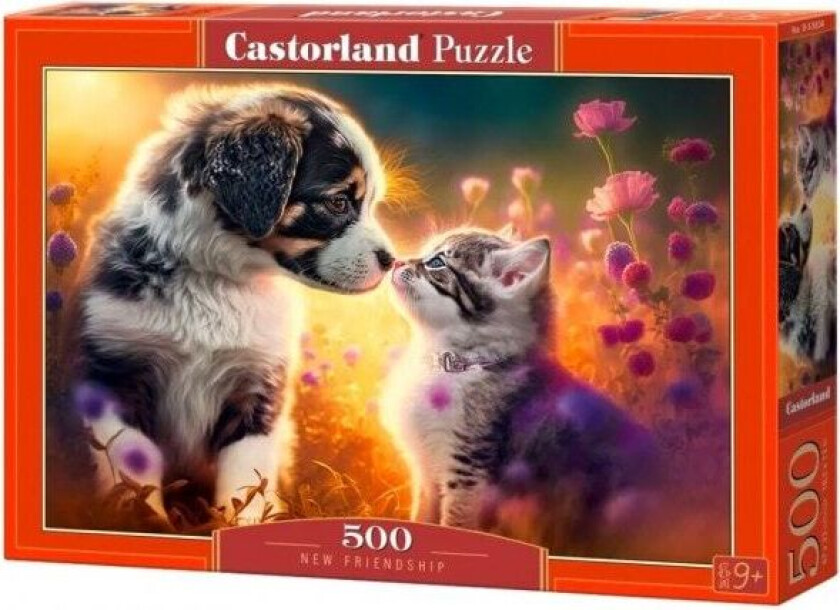 land Puzzle 500 brikker Kattungehund ny venn?