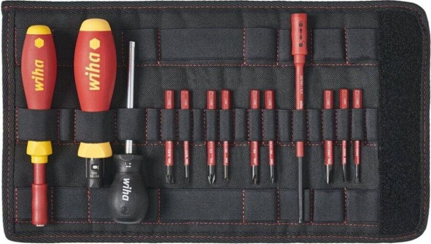 Wiha TorqueVario-S electric 2872 - Torque screwdriver set - 14 deler - isolert - 0.8 - 5 N·m - inn folding bag