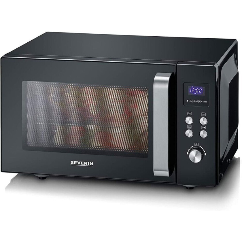 MW 7763 - microwave oven with grill - freestanding - black/stainless steel