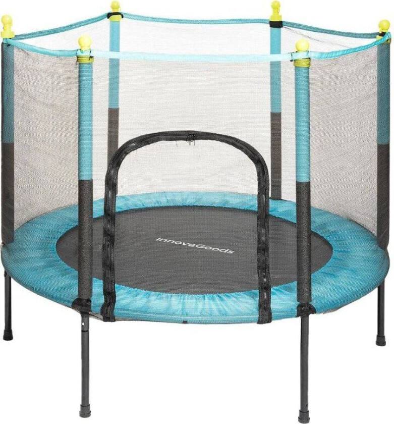 Trampoline for barn med sikkerhetsnett