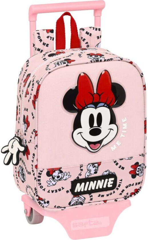 Skolesekk med hjul Minnie Mouse Me time Pink (22 x 27 x 10 cm)