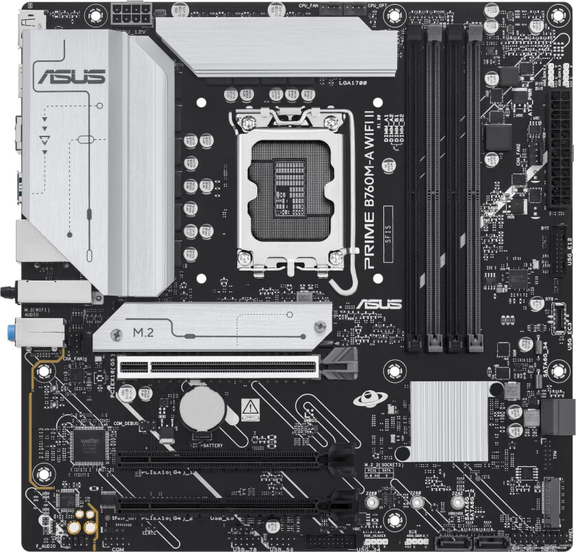 S PRIME B760M-A WIFI II - Motherboard - micro ATX - LGA1700 Socket - B760 Chipset - USB 3.2 Gen 1, USB-C 3.2 Gen 1, USB 3.2 Gen 2 - 2.5 Gigabit