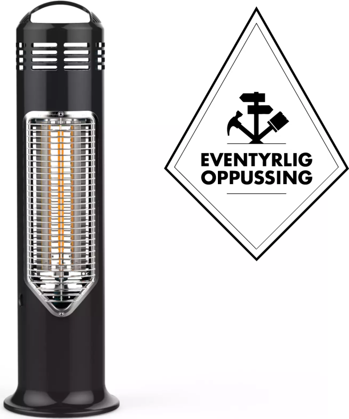 terrassevarmer med "Safe Touch"-teknologi kun 67cm høy - 550W (tilsvarer 1500W*)