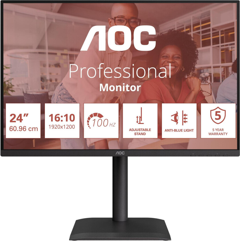 C X24E4U - E4 Series - LED monitor - 24" - 1920 x 1200 WUXGA @ 100 Hz - IPS - 1500:1 - 4 ms - HDMI, VGA, DisplayPort - speakers - black
