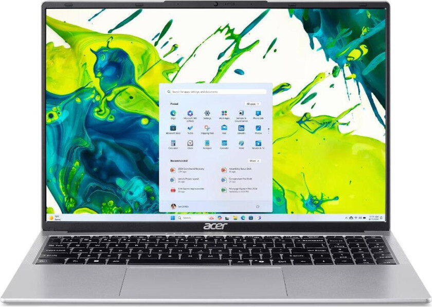 Aspire Lite AL16-54P-523X Intel® Core™ i5 i5-1334U Laptop 40,6 cm (16) WUXGA 16 GB DDR5-SDRAM 512 GB SSD Wi-Fi 6 (802.11ax) Windows 11 Home Sølv