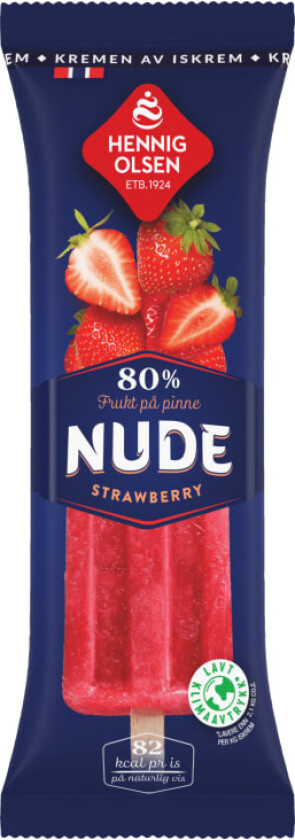 Nude Strawberry 80% Frukt 80ml Hennig-Olsen