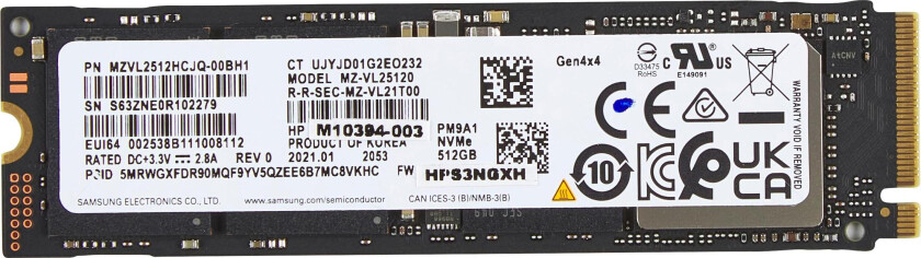 512GB PCIe NVMe SSD