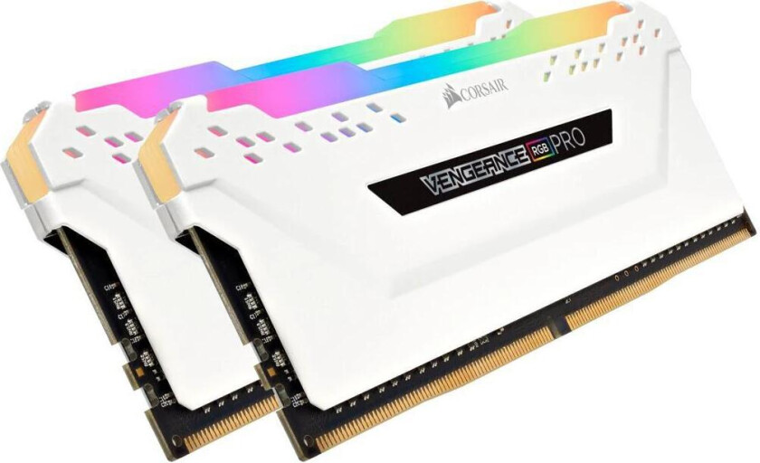 Vengeance RGB PRO DDR4-3200 - 16GB - CL16 - Dual Channel (2 pcs) - Intel XMP - Hvit med RGB