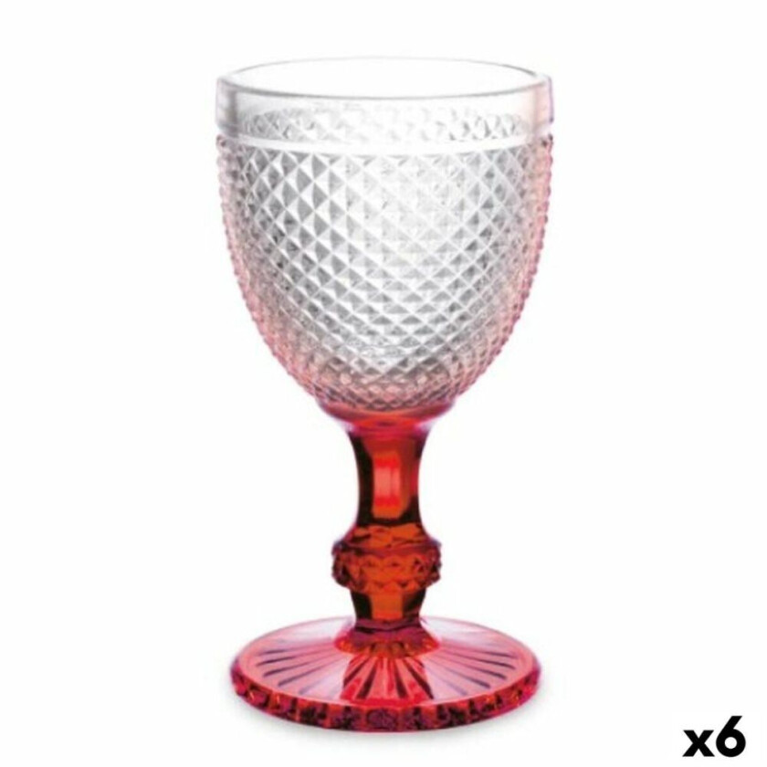 Vinglass Diamond Red Transparent Glass 330 ml (6 kvantitet)