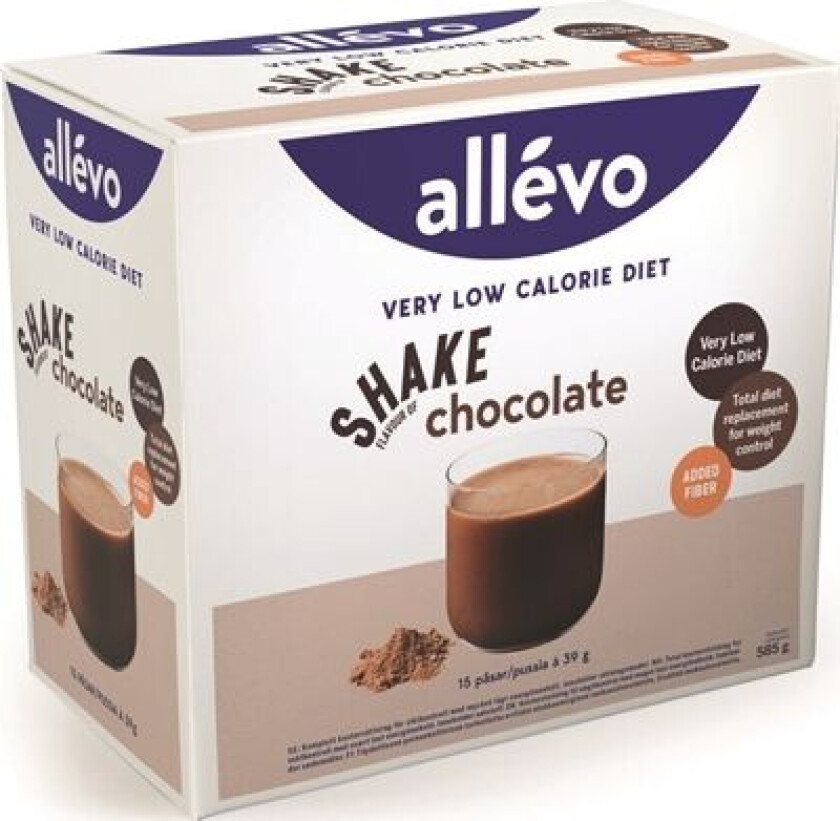 Allevo VLCD Shake Chocolate, 15 x 39 g